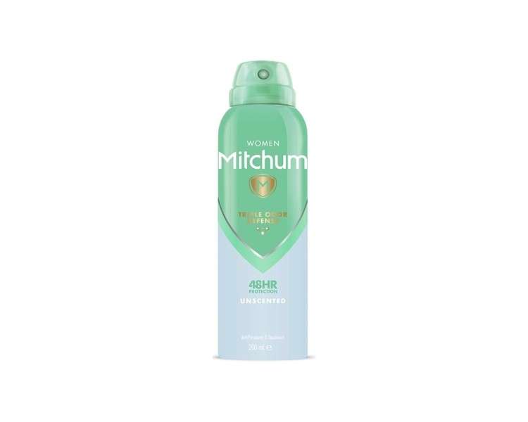 Mitchum Women Triple Odor Defense 48HR Protection Deodorant Spray & Antiperspirant 200ml Unscented