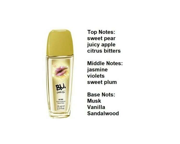 B.U. Golden Kiss Perfume Deodorant Natural Spray for Women 75ml