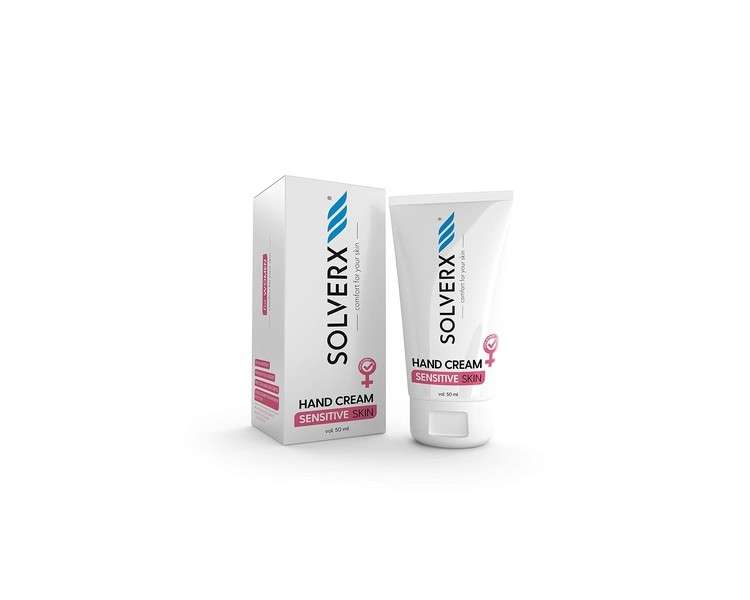 SOLVERX Hand Cream for Sensitive Skin Intensive Hand Moisturizer with Natural Ingredients 50ml