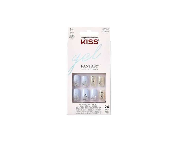 Kiss Gel Fantasy Nails Painted Veil 24 Pieces