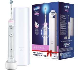 Oral-B Smart Sensitive Battery Powered Rechargeable Electric Toothbrush with Bluetooth Connected Handle 5 Brushing Modes