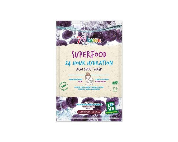 7th Heaven Superfood Intense Hydration Acai Berry Bamboo Beauty Sheet Mask