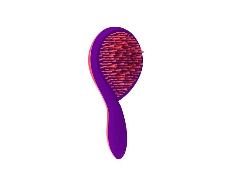 Michel Mercier Ultimate Girlie Detangling Brush for Normal Hair Pink Handle Orange Green Bristles