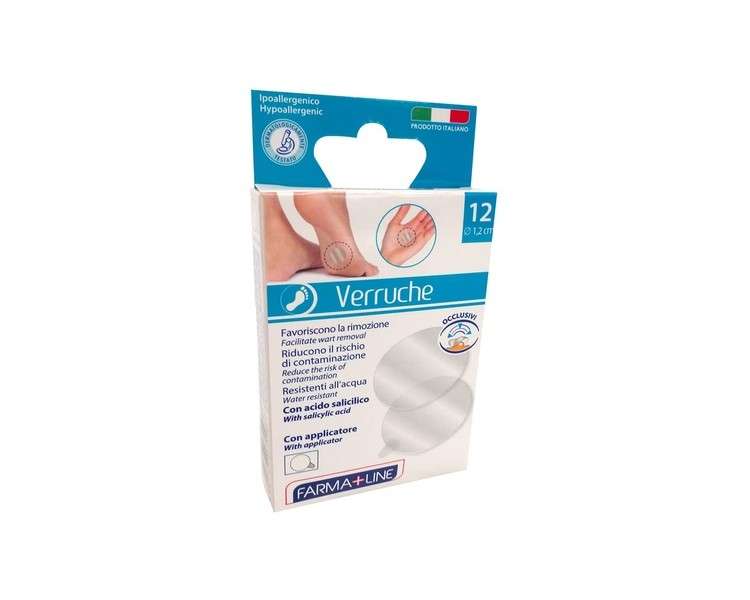 FARMALINE Feet Plasters Warts Cer3550a 12 Pieces