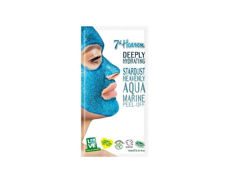 7th Heaven Stardust Heavenly Aquamarine Peel-Off Coconut Clay Face Mask for Clean and Glowing Skin - Ideal for Normal, Combination and Dry Skin