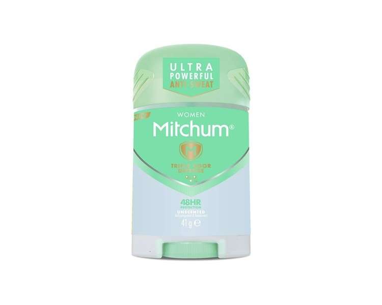 Mitchum Women Triple Odor Defense 48HR Protection Stick Deodorant & Anti-Perspirant Unscented 41g