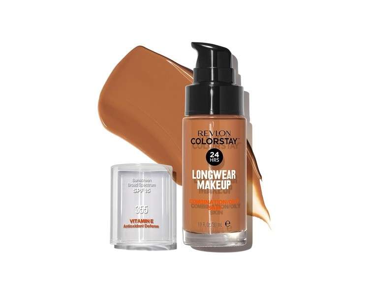 Revlon Colorstay Liquid Foundation Makeup for Combination/Oily Skin SPF 15 Medium-Full Coverage with Matte Finish 30ml Almond