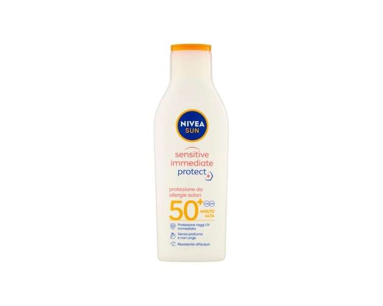 Nivea Sun Sensitive Immediate Protect FP50+ Sunscreen 200ml Bottle