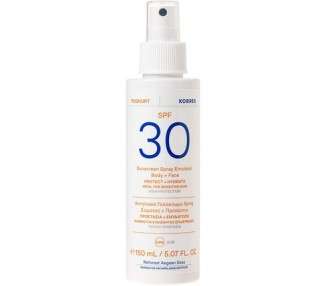 Korres Yoghurt Spf30 Sun Protection Spray Emulsion For Face And Body 150 Ml