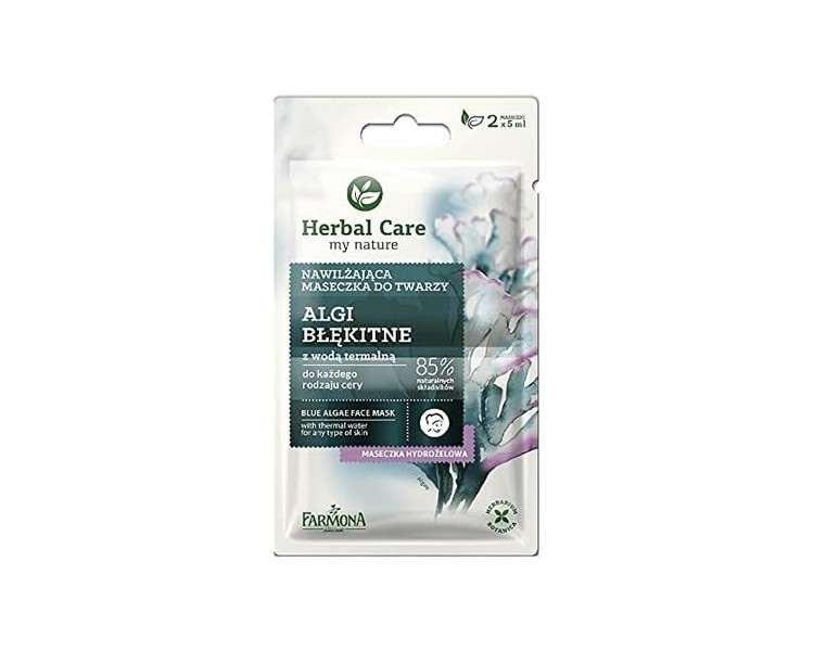 Blue Algae Face Mask with Thermal Water for Any Type of Skin Farmona Herbal Care my Nature 2 x 5ml
