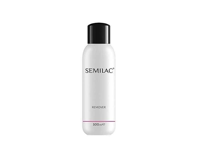 Semilac Remover Nail Polish Remover 500ml with Acetone and Lanolin for Hybrid Polish - Dermatologically Tested