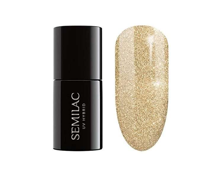 Semilac 037 UV Hybrid Nail Polish Gold Disco 7ml