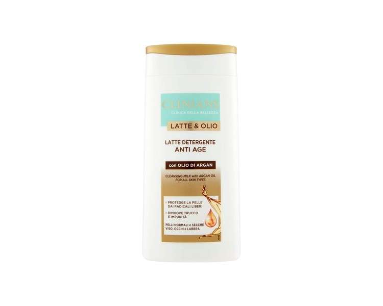 Clinians Latte & Oil Anti-Aging Cleansing Milk for All Skin Types with Argan Oil 200ml