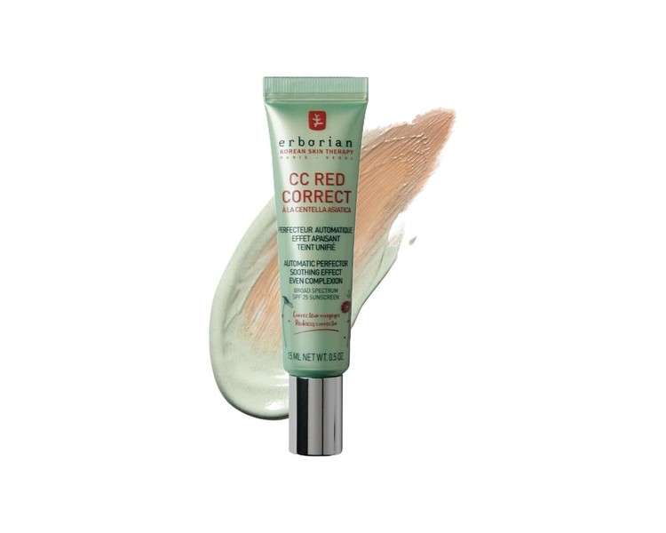 Erborian CC Red Correct with Centella Asiatica Colour Correcting and Redness Corrector Cream for Face 15ml