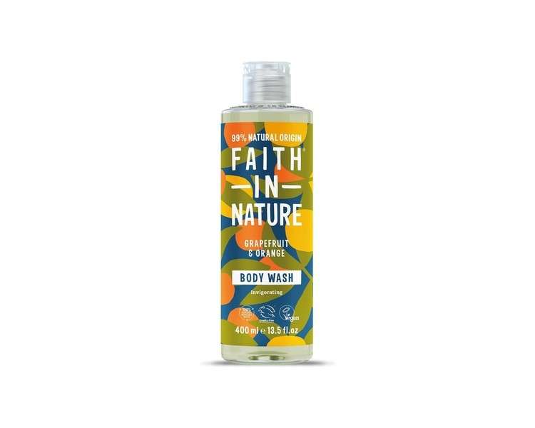 Faith In Nature Grapefruit and Orange Body Wash Invigorating Vegan and Cruelty Free No SLS or Parabens 400ml