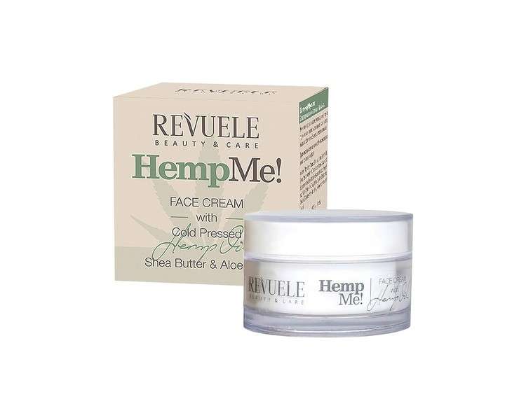 Revuele Hemp Me Anti-Aging Bio 100% Pure Natural 50ml Face Cream with Cold-Pressed Hemp Oil Extract, Shea Butter, and Aloe Vera Moisturizer for Day and Night Skin Care