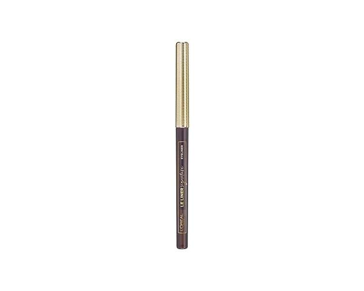 L'Oréal Paris Le Liner Signature 05 Brown Silk Precise and Long-Lasting Eyeliner Pen Shape with Removable Lead Smudge-proof and Waterproof