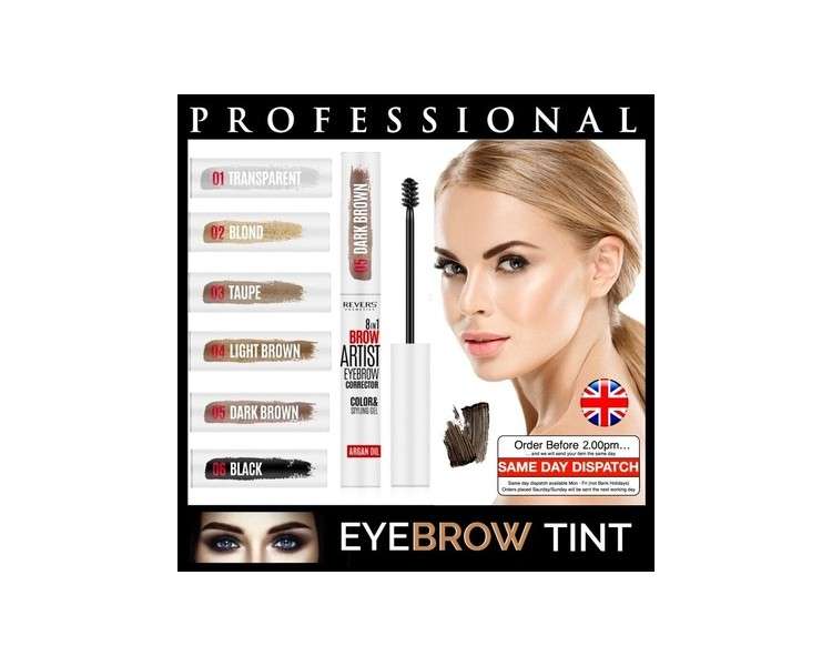 8in1 Long-Lasting Brow Artist Corrector & Styling Gel Black Brown