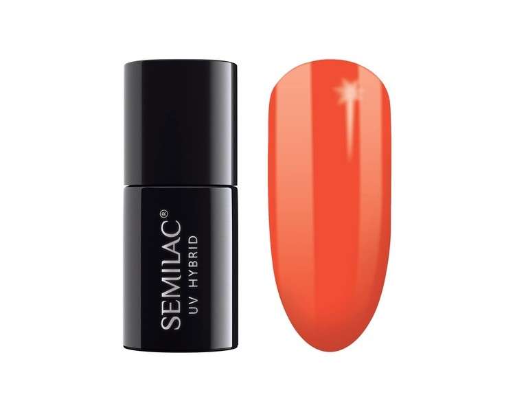 SEMILAC Gel Nail Polish Long Lasting and Easy to Apply UV/LED Gel Nails 7ml 518 Neon Orange