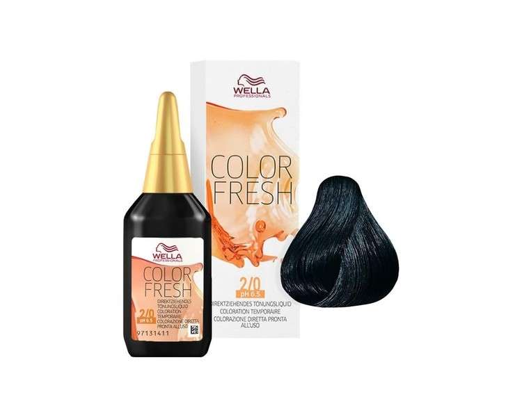 Wella Colour Fresh Semi-Permanent Hair Colour No. 2/0 Black 75ml