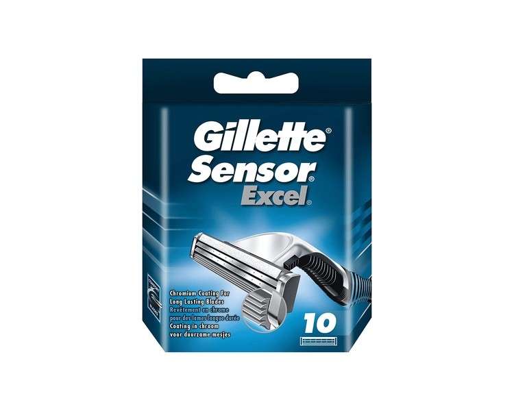 Gillette Sensor Excel Razor Blades for Men 10 Blades