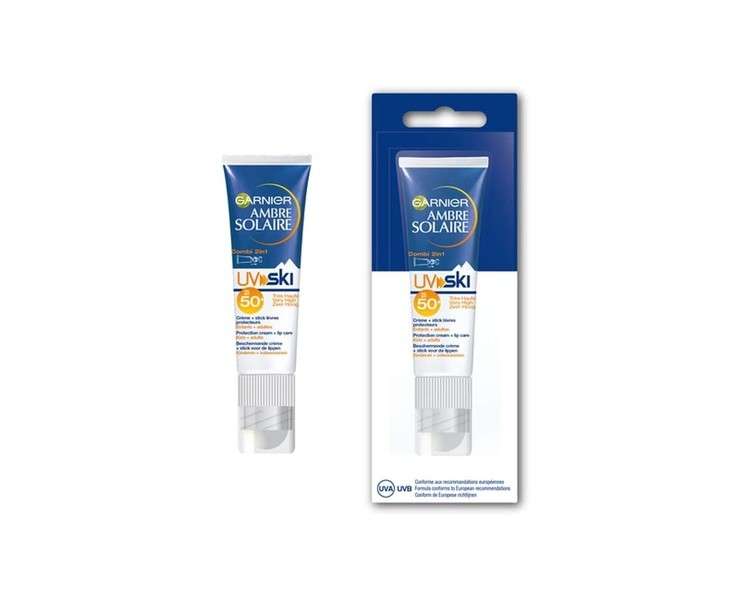 Garnier Ambre Solaire UV Ski Combi 2in1 SPF 50+ Sunscreen 17ml for Lips & Face