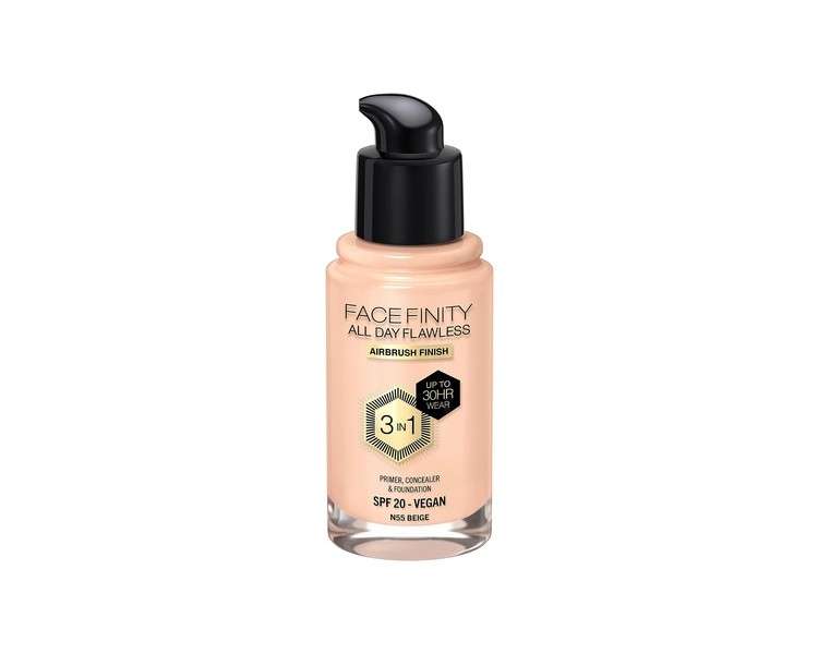 Max Factor Facefinity All Day Flawless 3 In 1 Foundation SPF 20 55 Beige 1 Count
