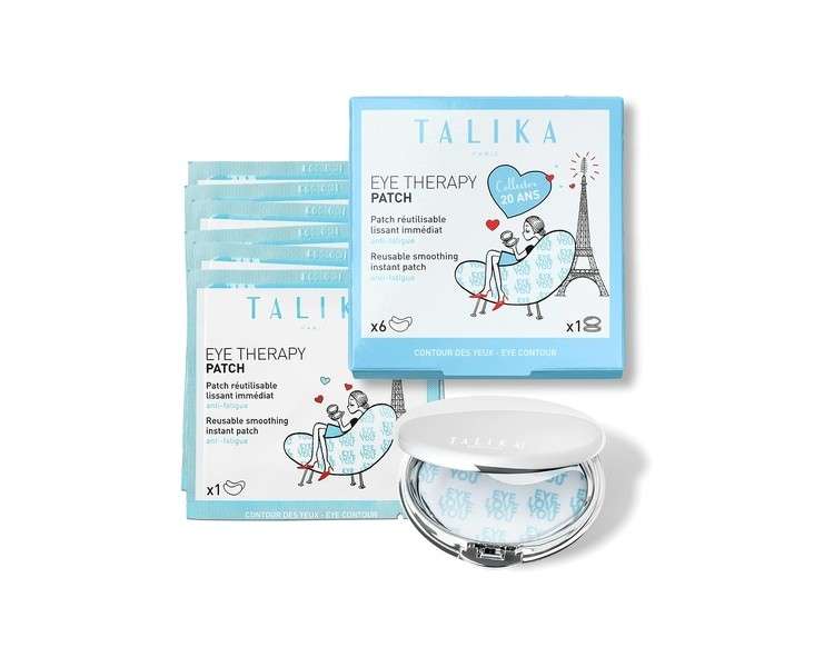 Talika Eye Therapy Patch Instant Smoothing Eye Patches for Dark Circles and Tired Eyes - 6 Pairs with Travel Case