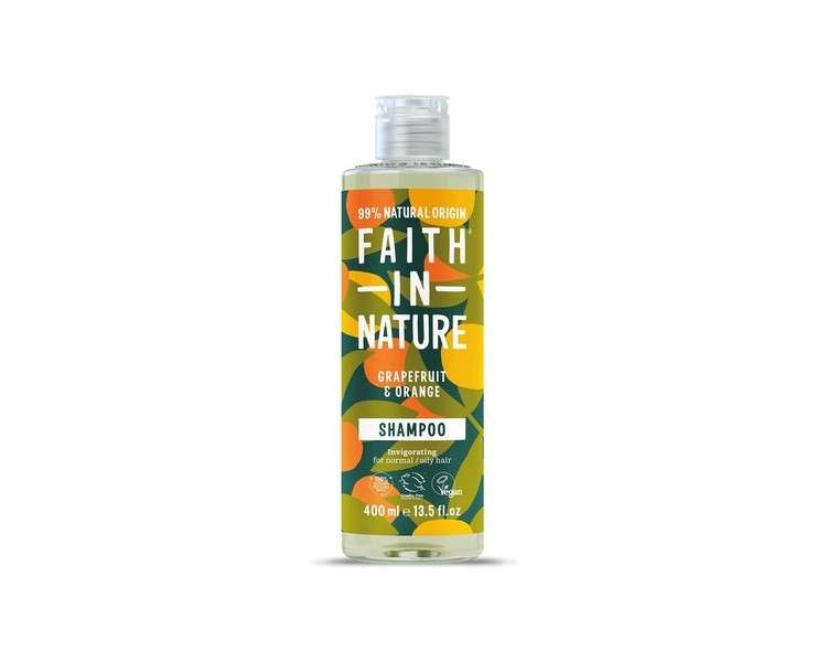 Faith In Nature Grapefruit & Orange Shampoo Invigorating Vegan & Cruelty Free No SLS or Parabens For Normal to Oily Hair 400ml