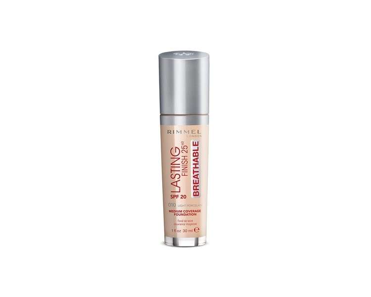 Rimmel London Lasting Finish Breathable Foundation SPF 20 010 Light Porcelain