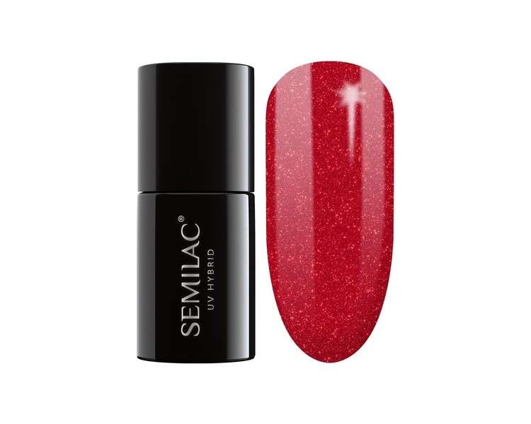 Semilac UV Nail Polish Glitter Red 025 7ml