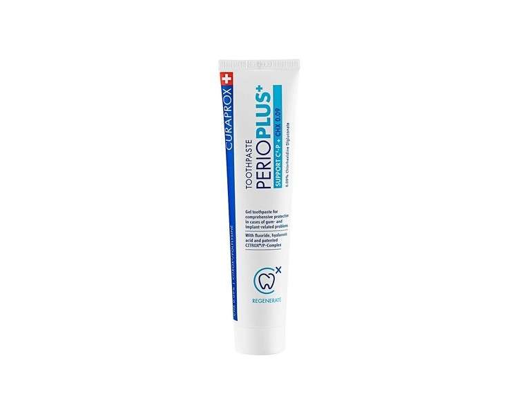 Curaprox PerioPlus+ Support Toothpaste 75ml - Gum Disease and Enamel Repair Toothpaste SLS Free