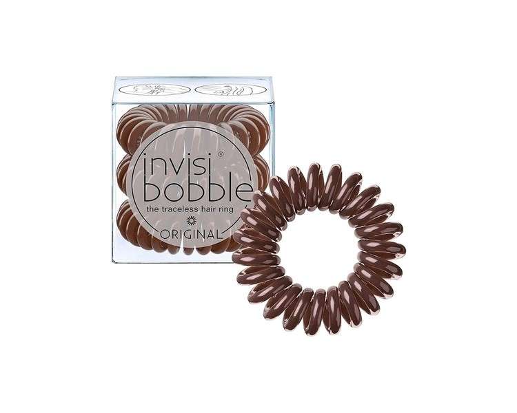 invisibobble ORIGINAL Hair Ties Pretzel Brown - Traceless Strong Hold Waterproof Suitable for All Hair Types