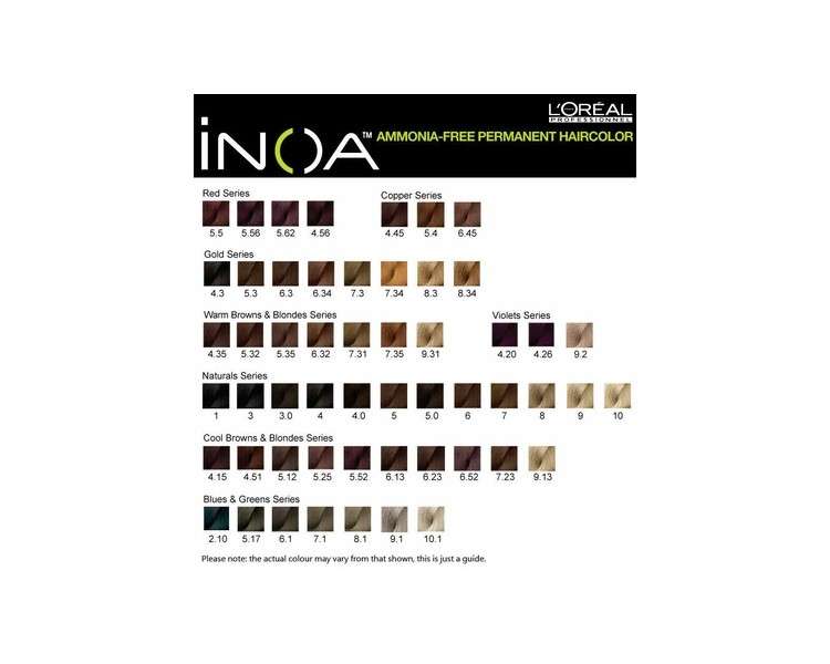 L'Oréal Professional INOA 60ml Permanent Ammonia Free Hair Dye Full Range