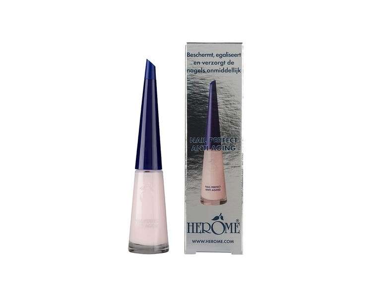 Herome Anti Aging Nail Polish 10ml - Camouflages Irregularities and Yellow Stains with Vitamin A, C and E - Hardens Nails for Smooth and Shiny Nails