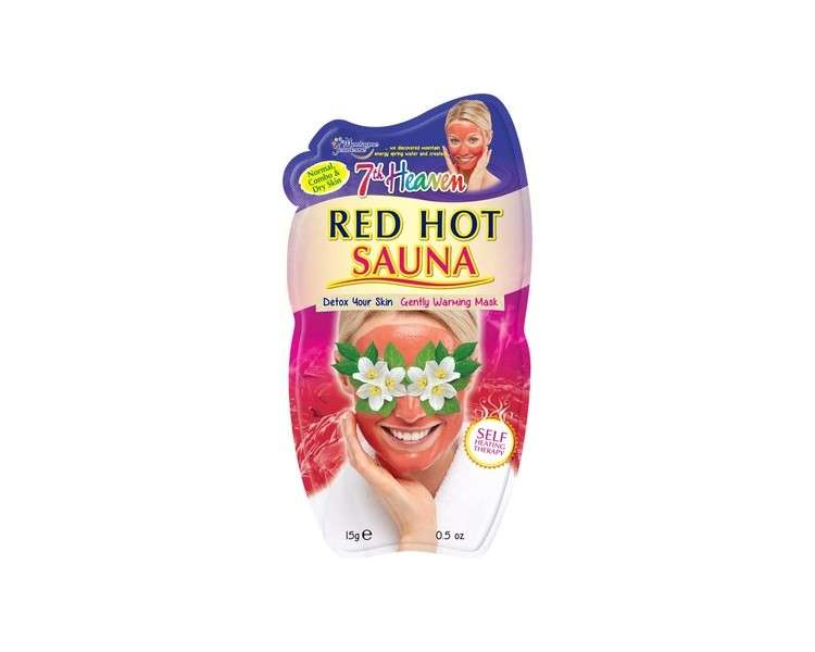 7th Heaven Red Hot Sauna Gently Warming Face Mask with Lime Oil and Jasmine for Skin Detox - Ideal for Normal, Combo & Dry Skin