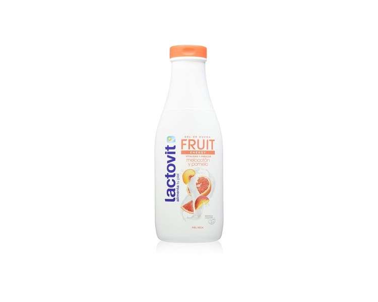 Lactovit Fruit Energy Moisturizing Shower Gel with Peach and Grapefruit for Dry Skin 600ml