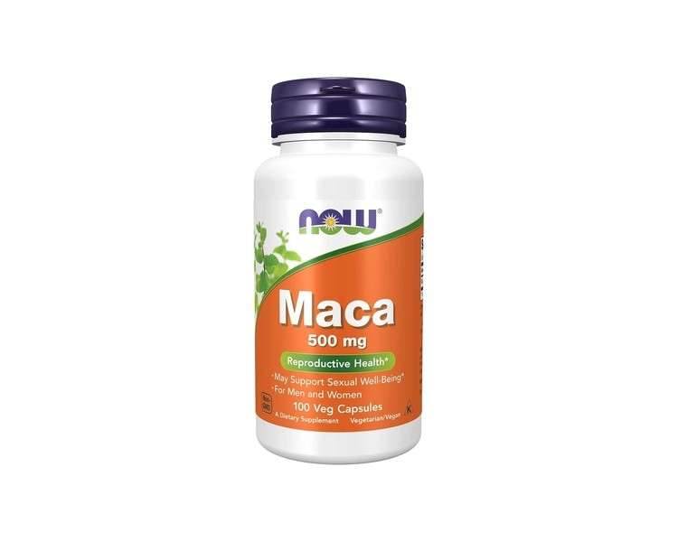 Now Foods Maca Vegetarian/Vegan Supplement for Men and Women 100 Capsules 500mg