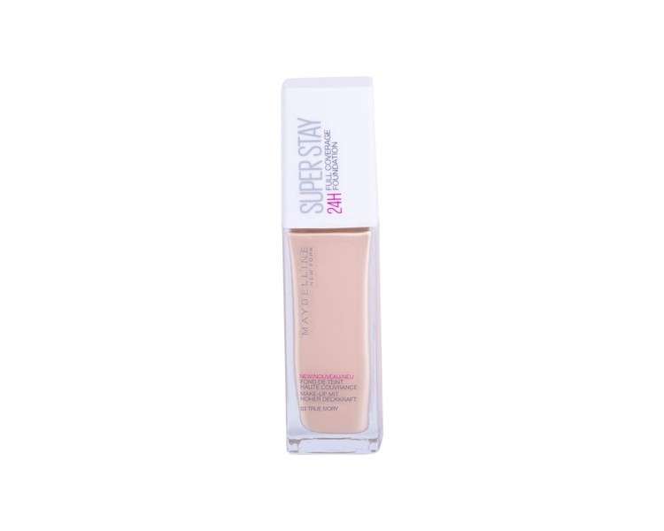 Maybelline New York Superstay 24 Hour Longlasting Foundation Lightweight Feel Water and Transfer Resistant 30ml Shade 3 True Ivory