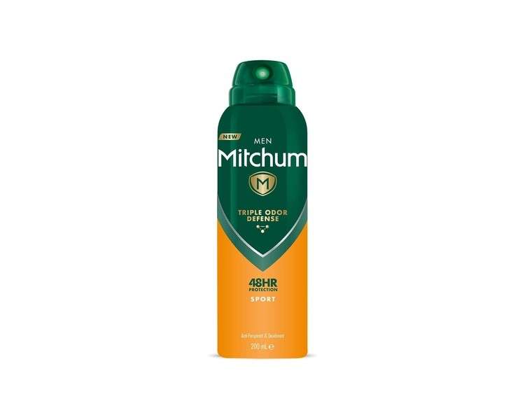 Mitchum Men Triple Odor Defense 48HR Protection Sport Aerosol Deodorant & Anti-Perspirant 200ml