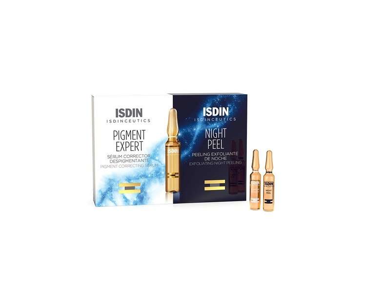 ISDIN Isdinceutics Pigment Expert + Night Peel Treatment 10+10 Ampoules - Brightening Face Serum and Night Peel