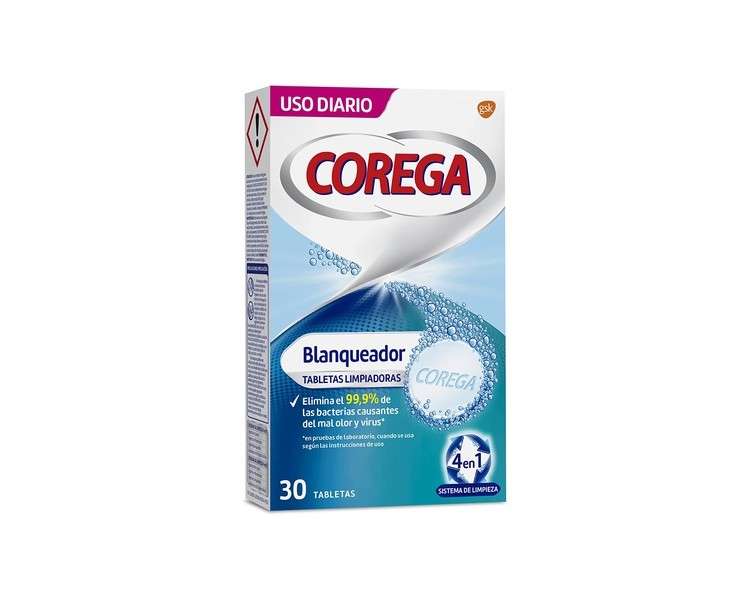 Corega Whitening 30 Tablets Cleaner