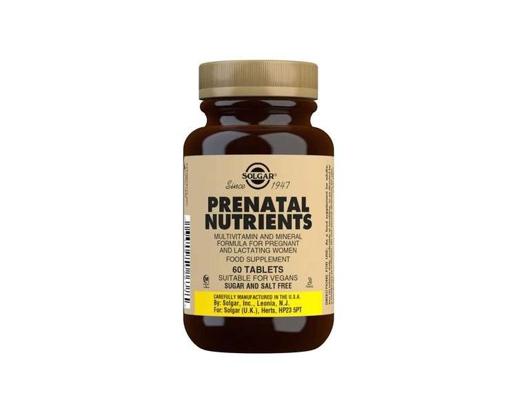 Solgar Prenatal Nutrients Tablets 60 Count