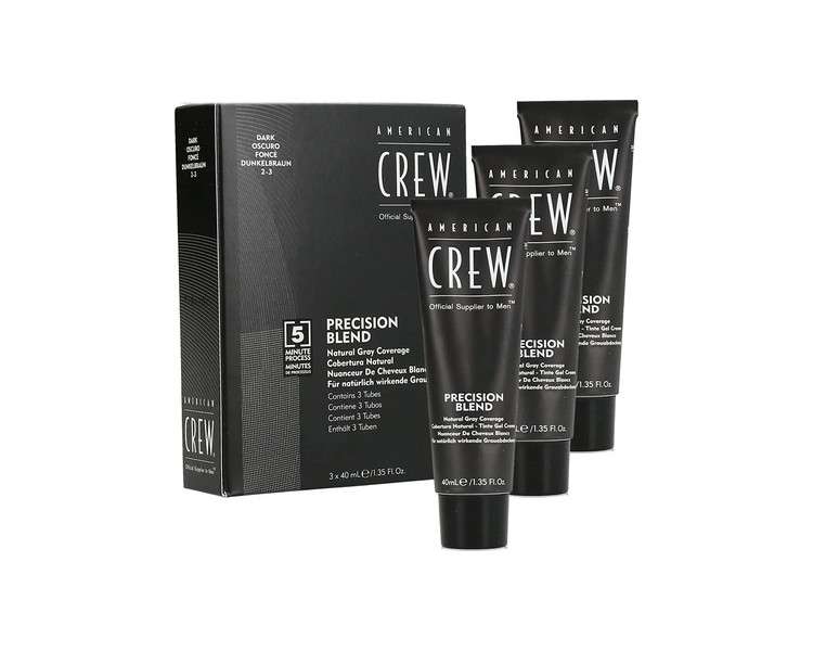 American Crew Classic Precision Blend 2-3 Dark Grey 40ml - Pack of 3