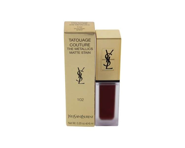 Yves Saint Laurent Tatouage Couture The Metallics 102 Iron Pink Spirit Lip Stain 0.1g