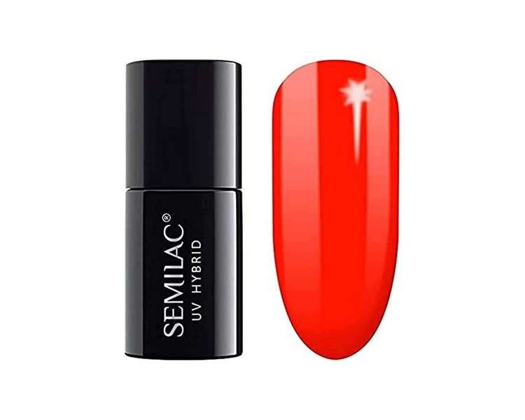 Semilac UV Nail Polish 567 Neon Red Orange 7ml