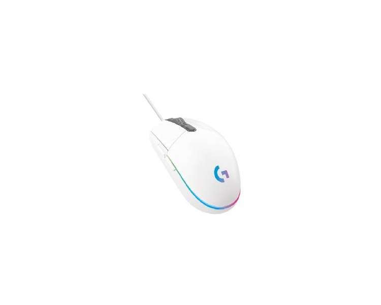 Mouse raton logitech g203 lightsync blanco