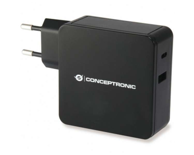 Cargador conceptronic pd 60w 1xusb 1xusb - c