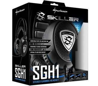 Auriculares gaming sharkoon skiller sgh1 negro