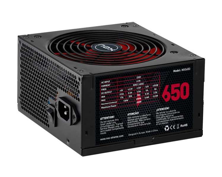 Fuente alimentacion nox nx650 atx 650w